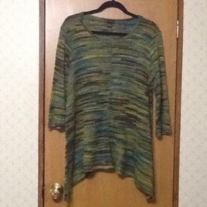 New Directions Green & Turquoise Sweater NWOT